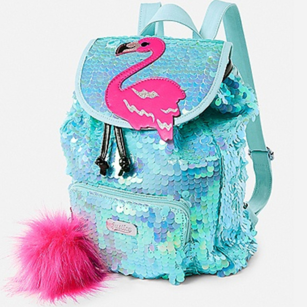 Justice Flamingo Flip Sequin Mini Rucksac Backpack